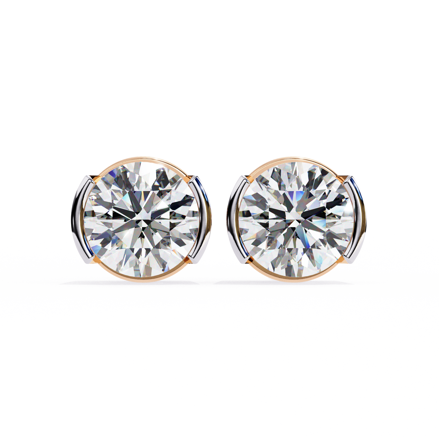 timeless radiance modern round moissanite stud earrings – finora jewelry