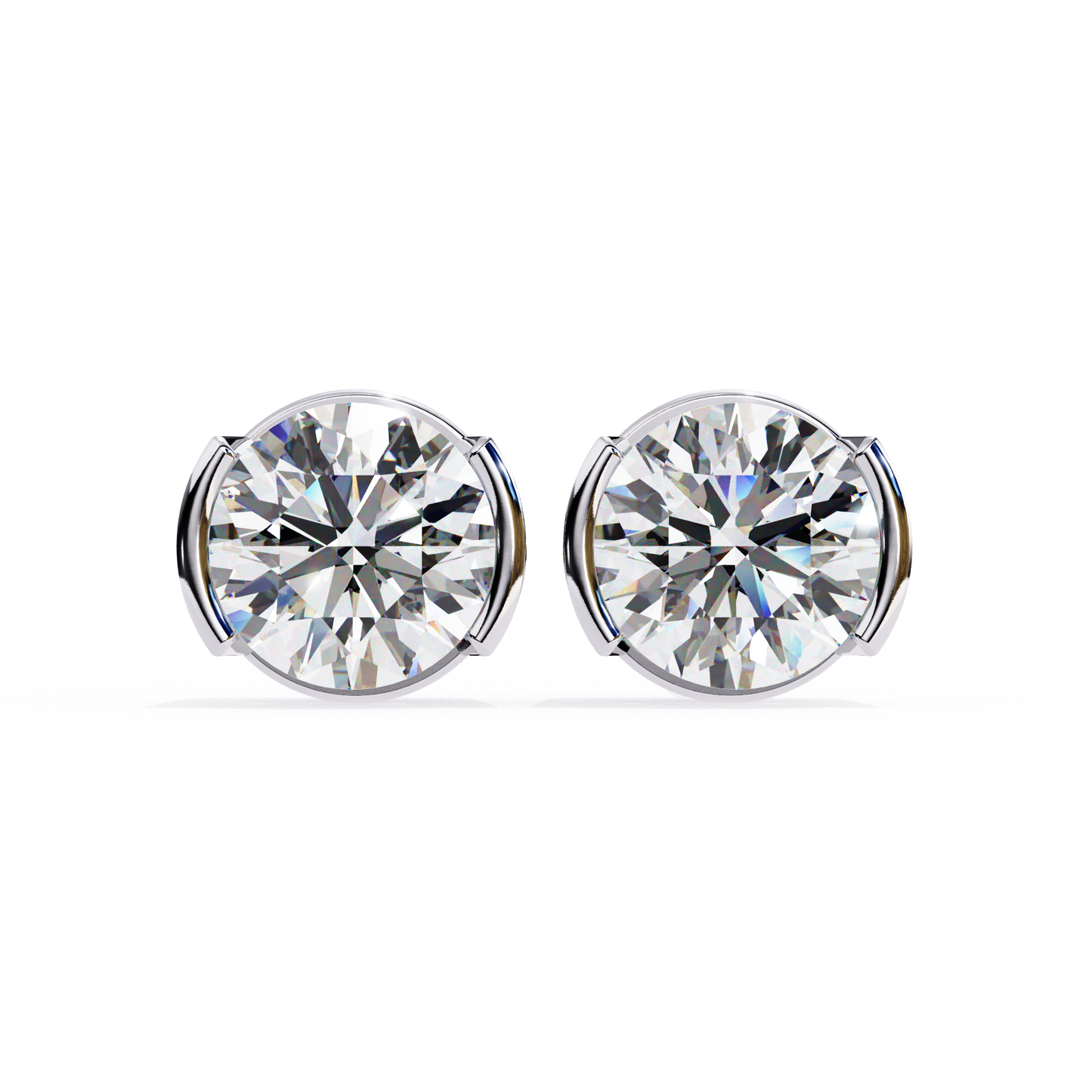 timeless radiance modern round moissanite stud earrings – finora jewelry