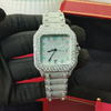 Men’s Iced Out Watch | 41MM | White Finish | Mint Arabic Numeral Dial