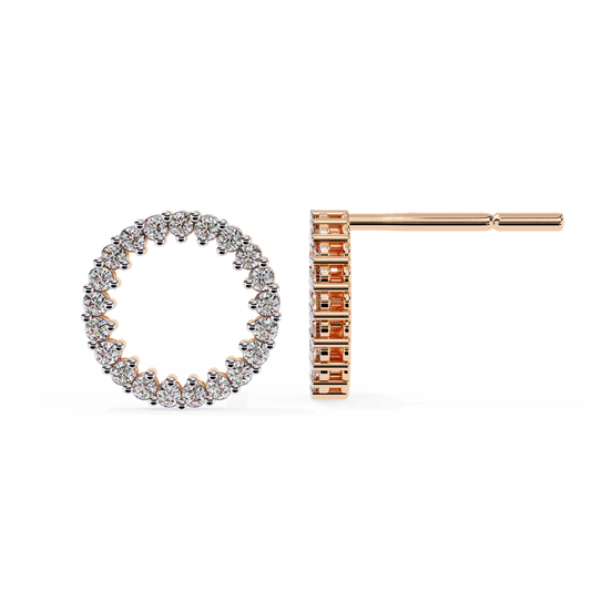 Luna Circle Pavé Diamond Stud Earring – Finora Jewelry