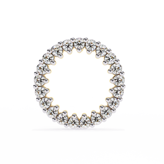 Luna Circle Pavé Diamond Stud Earring – Finora Jewelry