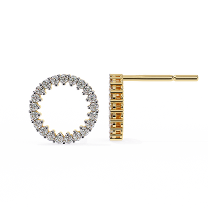 Luna Circle Pavé Diamond Stud Earring – Finora Jewelry