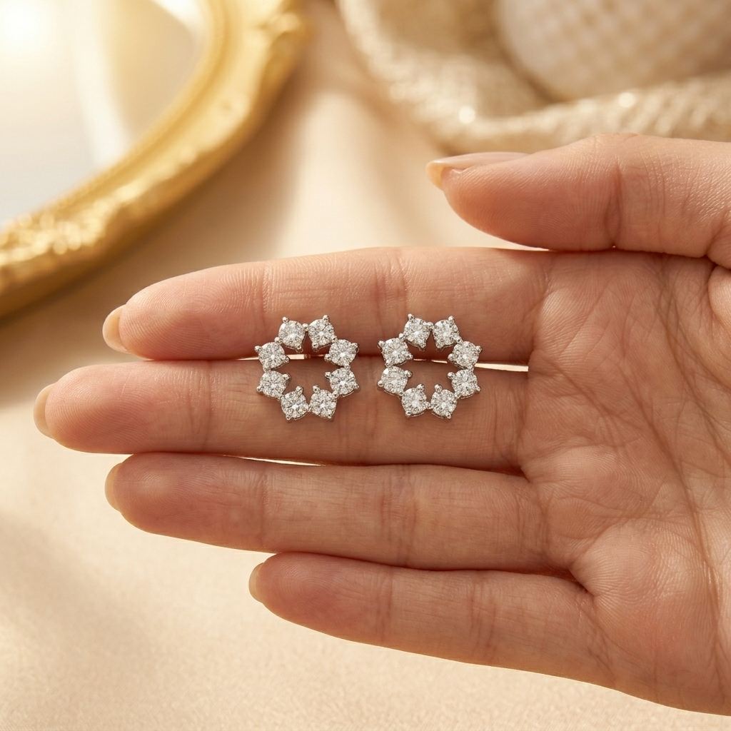 dazzling starburst crystal stud earrings