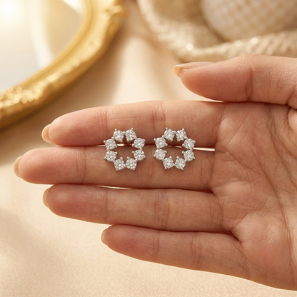 Dazzling Starburst Crystal Stud Earrings
