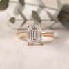 Emerald Cut Colorless Moissanite Ring  –  Minimalist Bridal Jewelry