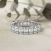 Emerald Cut Diamond Eternity Wedding Band – Full Circle Design in 925 Silver, 10K/14K Rose, White & Yellow Gold, or Platinum – Finora Signature Sparkle for Her