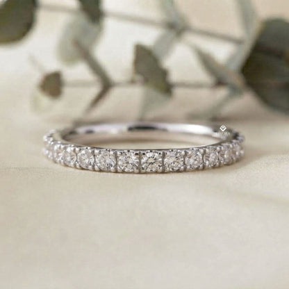 Classic Pavé Diamond Eternity Band Ring in 925 Silver, 10K/14K Gold (Rose/White/Yellow), & Platinum – Finora Jewelry