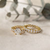 Round Cut Lab Grown Diamond Solitaire Eternity Ring – Pave Band, Dainty Gold Fine Jewelry