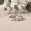 Baguette Cut Moissanite Eternity Wedding Band, Stackable Ring in 925 Silver, 10K & 14K Gold – Finora Jewelry
