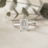 Emerald Cut Moissanite Solitaire Engagement Ring – Modern Classic for Her – 925 Silver / 10K & 14K Gold / Rose, Yellow, White Gold / Platinum | Finora Jewelry