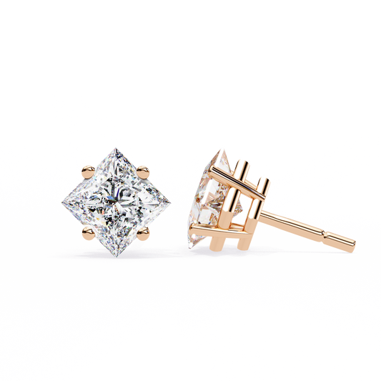 Celebrate modern brilliance with the Princess Cut Diamond Stud Earrings from Finora Signature Sparkle.