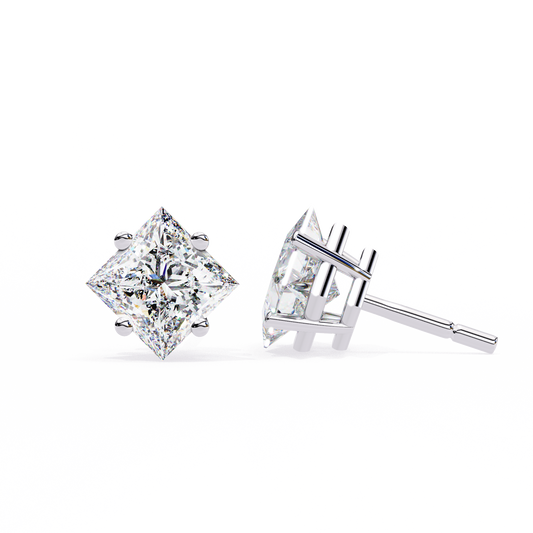 Celebrate modern brilliance with the Princess Cut Diamond Stud Earrings from Finora Signature Sparkle.