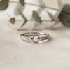Minimalist Link Band –  Dainty Pave Detail Ring