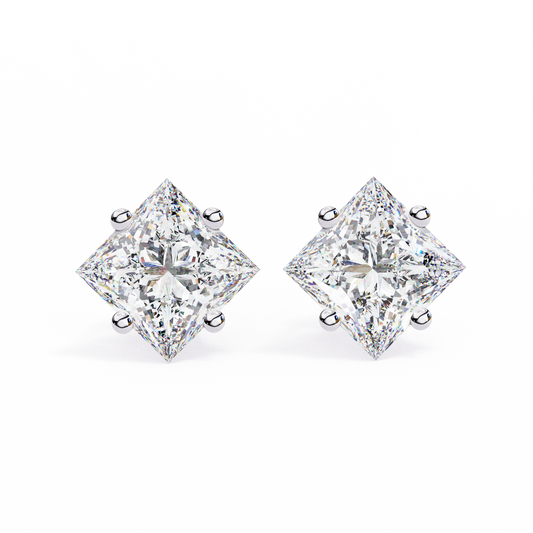 Celebrate modern brilliance with the Princess Cut Diamond Stud Earrings from Finora Signature Sparkle.