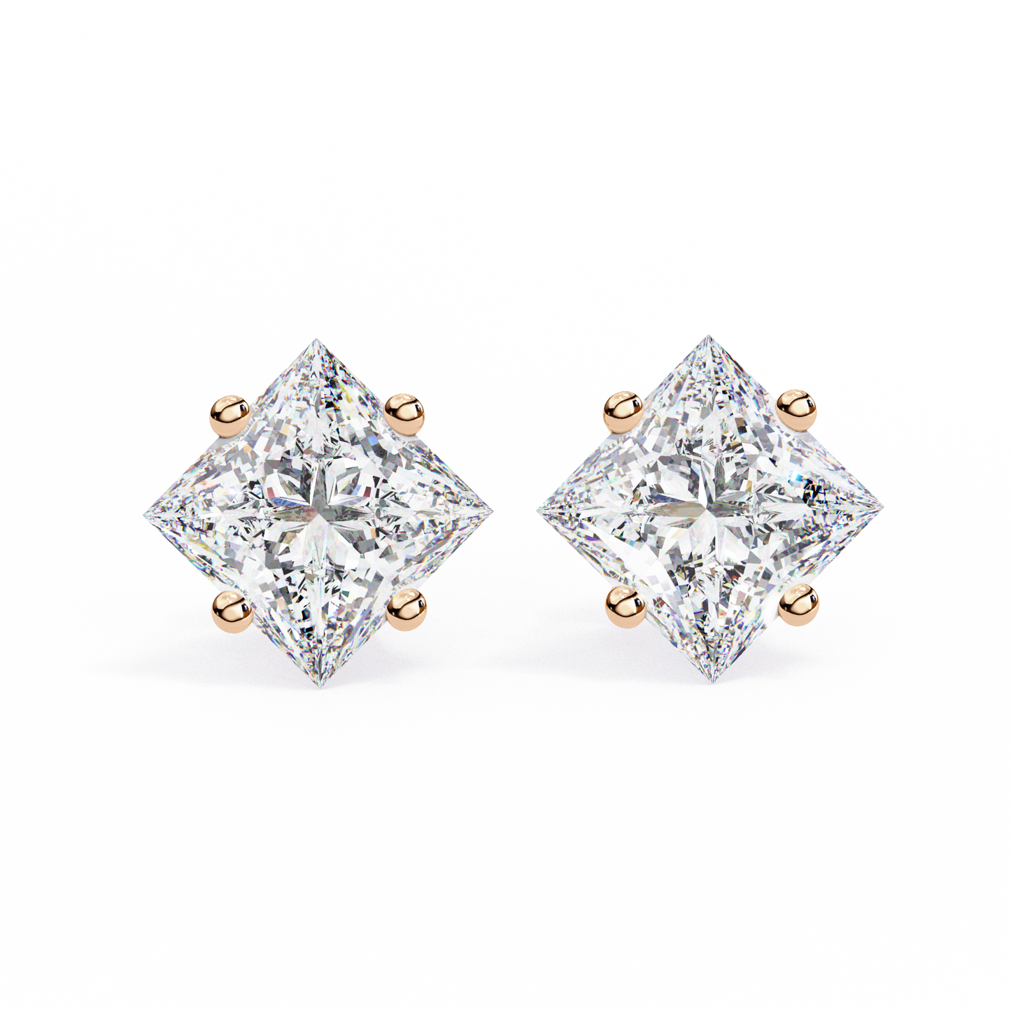 celebrate modern brilliance with the princess cut diamond stud earrings from finora signature sparkle.