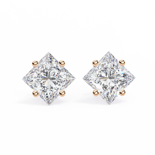 Celebrate modern brilliance with the Princess Cut Diamond Stud Earrings from Finora Signature Sparkle.