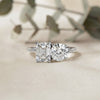 Emerald & Round Cut Toi et Moi Diamond Ring in Silver, Gold, or Platinum – Finora Jewelry