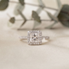 1.50 CT Princess Cut Moissanite Halo Engagement Ring in 925 Silver / 10K & 14K Gold
