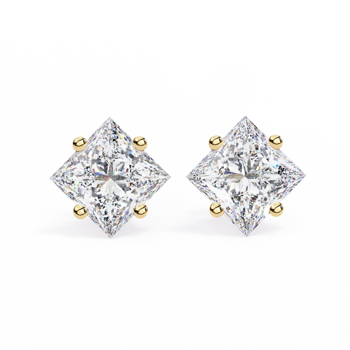celebrate modern brilliance with the princess cut diamond stud earrings from finora signature sparkle.