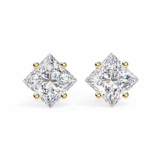 Celebrate modern brilliance with the Princess Cut Diamond Stud Earrings from Finora Signature Sparkle.