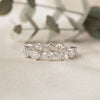Pear Cut Moissanite Half Eternity Wedding Band, Stackable Ring – Finora Jewelry