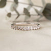Classic Round Cut Moissanite Half Eternity Wedding Band, Stackable Minimal Ring – Finora Jewelry