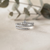 Adjustable Pave Nail Wrap Ring – Sparkling Princess Cut Stones, Solid Gold or Sterling Silver