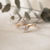 Floral Bypass Ring – Adjustable Gold Ring for Her