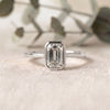 Emerald Solitaire Diamond Ring  –  Handmade Solid Gold Jewelry