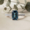 Emerald Gemstone Bridal Ring –  Blue Topaz Solitaire – Timeless Engagement Ring