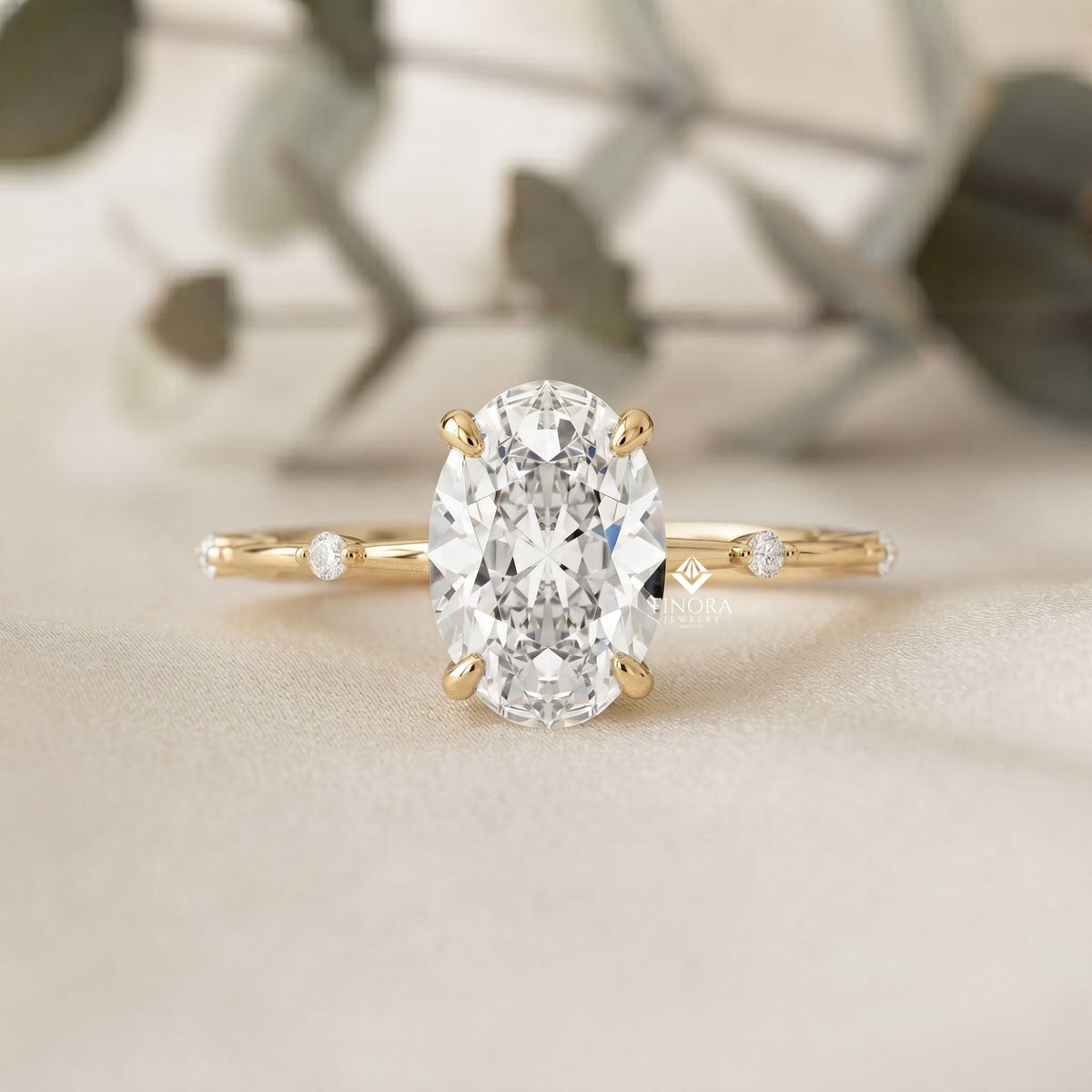 oval cut diamond ring  –  fine jewelry engagement ring