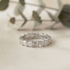 Baguette Cut Moissanite Eternity Wedding Band, Stackable Ring in 925 Silver, 10K & 14K Gold – Finora Jewelry