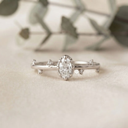 Dainty Branch Stacking Ring – Minimalist Diamond Twig Band  – Delicate Nature Inspired Jewelry