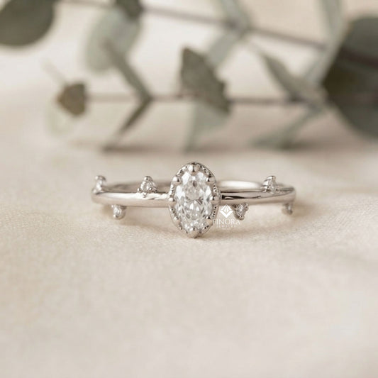 Dainty Branch Stacking Ring – Minimalist Diamond Twig Band  – Delicate Nature Inspired Jewelry