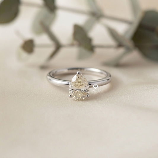 Sunshine Yellow Oval Gem Ring  –  14K Gold Elegant Engagement Ring