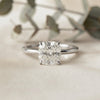 Cushion Cut Moissanite Solitaire Engagement Ring – Elegant 4-Prong Setting in White Gold, Yellow Gold, Rose Gold, or Platinum | Finora Jewelry