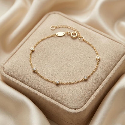 Lina Petite Diamond Station Bracelet – Finora Jewelry