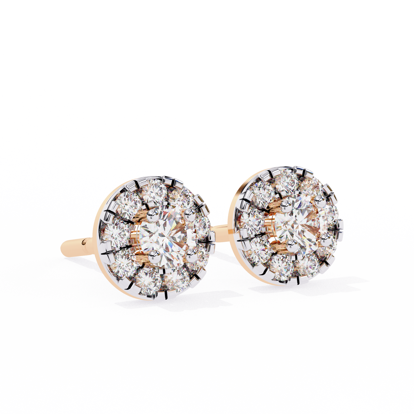 moissanite cluster stud earrings in 925 silver, 10k, or 14k | finora jewelry