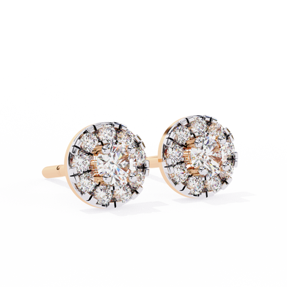 Moissanite Cluster Stud Earrings in 925 Silver, 10K, or 14K | Finora Jewelry