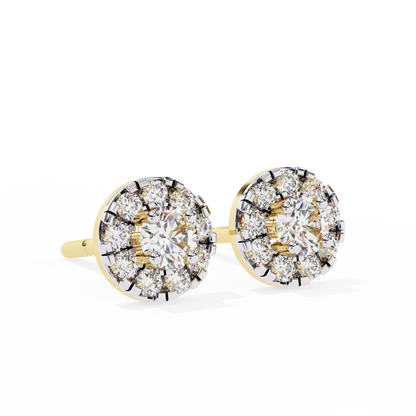 Moissanite Cluster Stud Earrings in 925 Silver, 10K, or 14K | Finora Jewelry