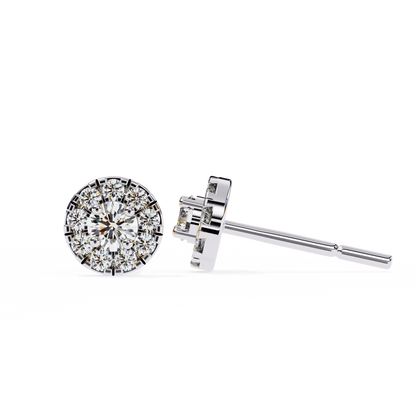 Moissanite Cluster Stud Earrings in 925 Silver, 10K, or 14K | Finora Jewelry