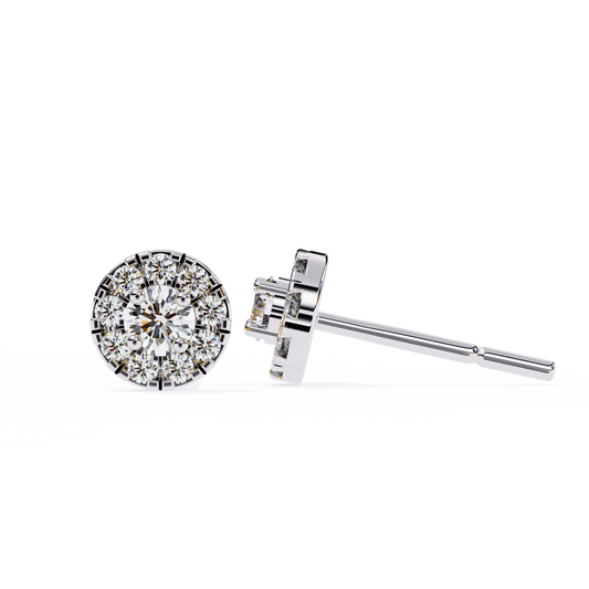 Moissanite Cluster Stud Earrings in 925 Silver, 10K, or 14K | Finora Jewelry
