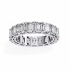 Emerald Cut Diamond Eternity Wedding Band – Full Circle Design in 925 Silver, 10K/14K Rose, White & Yellow Gold, or Platinum – Finora Signature Sparkle for Her