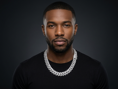 Iced-Out Cuban Chain with Baguette Diamond-Style Stones – Hip Hop Jewelry