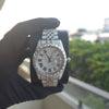 Men’s VVS Moissanite Watch | Jubilee Bracelet | 41MM | Bust Down | Silver