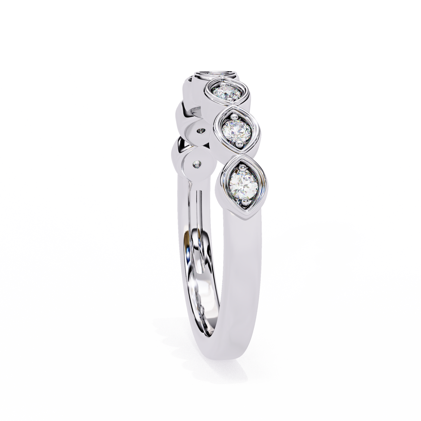 marquise-inspired diamond band – available in 925 silver, 10k/14k gold (rose/white/yellow), & platinum by finora