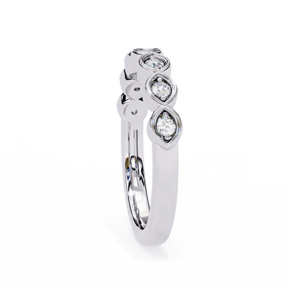 Marquise-Inspired Diamond Band – Available in 925 Silver, 10K/14K Gold (Rose/White/Yellow), & Platinum by Finora