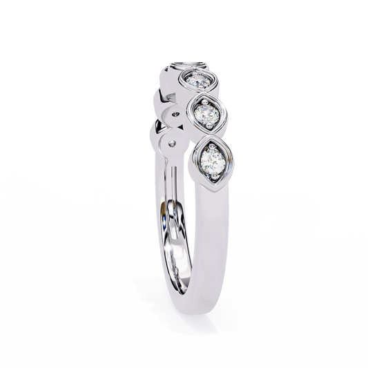 Marquise-Inspired Diamond Band – Available in 925 Silver, 10K/14K Gold (Rose/White/Yellow), & Platinum by Finora