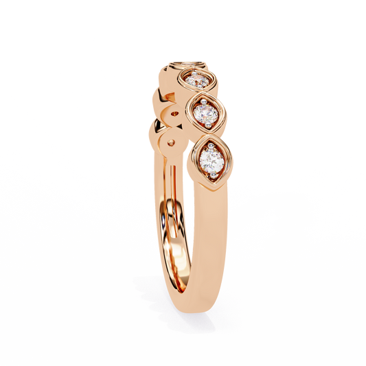 Marquise-Inspired Diamond Band – Available in 925 Silver, 10K/14K Gold (Rose/White/Yellow), & Platinum by Finora
