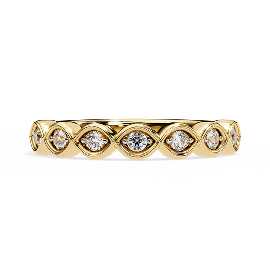 Marquise-Inspired Diamond Band – Available in 925 Silver, 10K/14K Gold (Rose/White/Yellow), & Platinum by Finora
